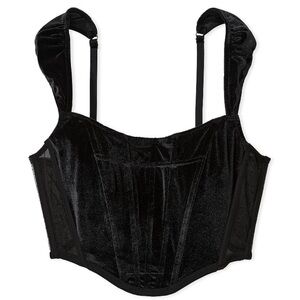 Victoria’s Secret dream angel black velvet cap-sleeves corset top